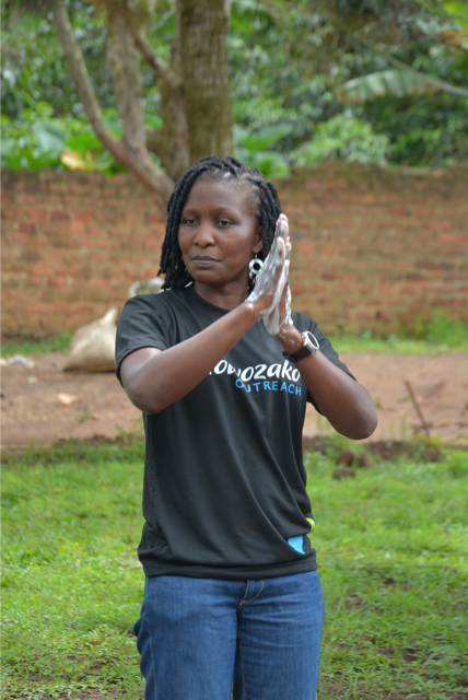 Handwashing demonstration in the community